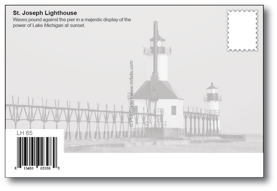 Image of ST. JOSEPH LIGHTHOUSE - Michigan Postcard