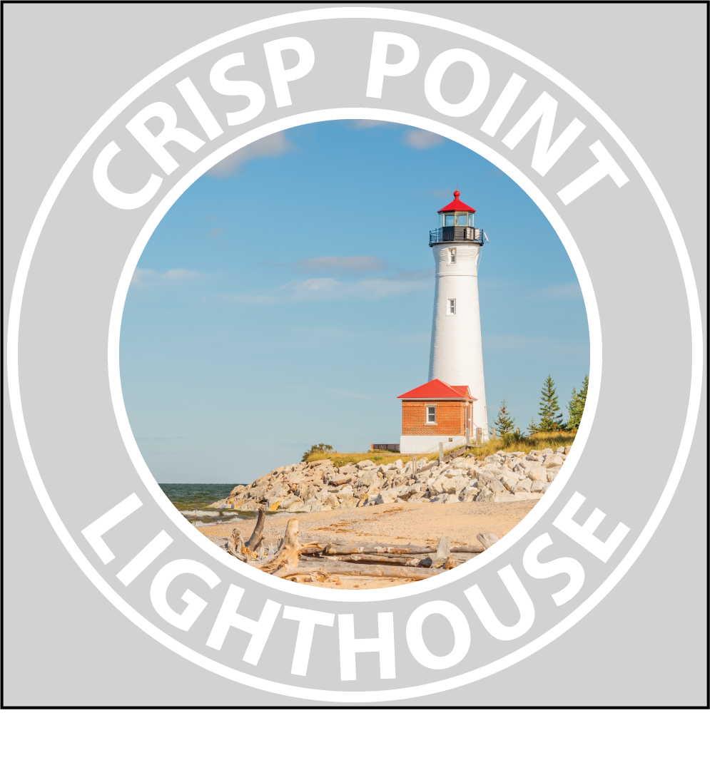Image of CRISP POINT LIGHTHOUSE Sticker - 3 1/4