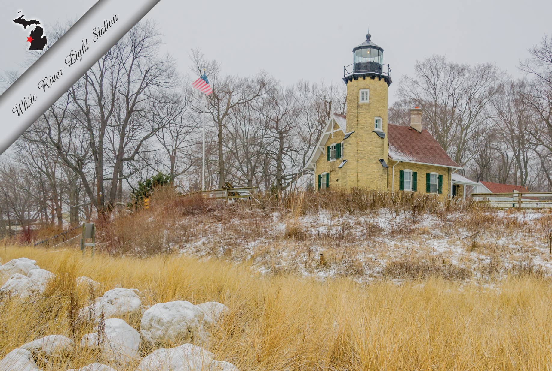 Image of WHITE RIVER LIGHT STATION - Michigan Postcard