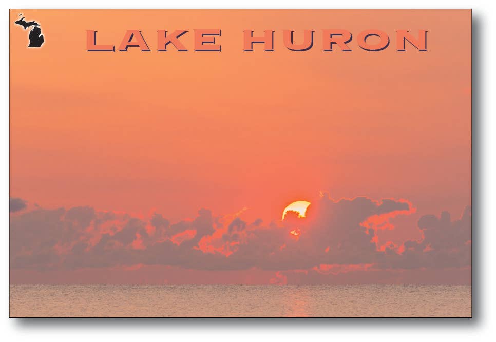 Image of LAKE HURON SUNRISE - Michigan Postcard