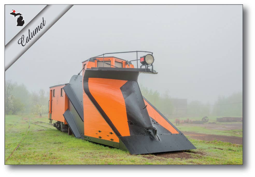 RUSSEL SNOW PLOW - Calumet Michigan Postcard