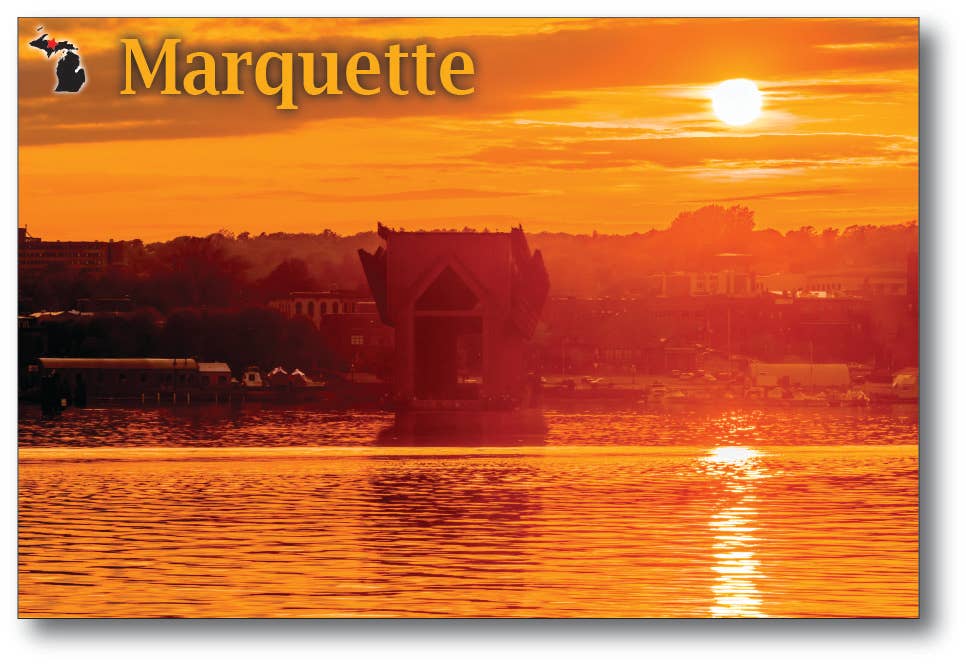 Image of MARQUETTE SUNSET - Michigan Postcards