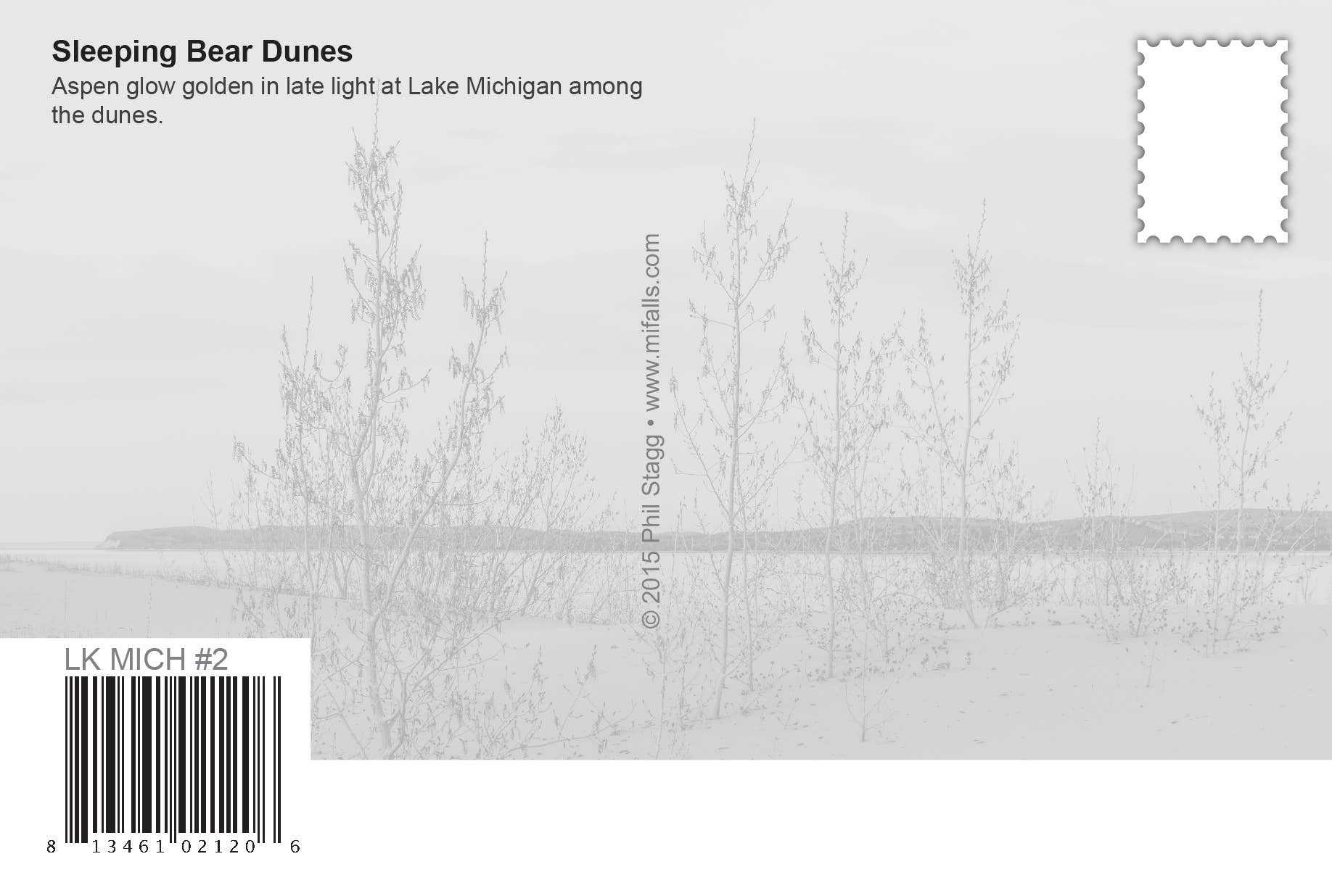 Image of SLEEPING BEAR DUNES - Michigan Postcard - Evening Light View