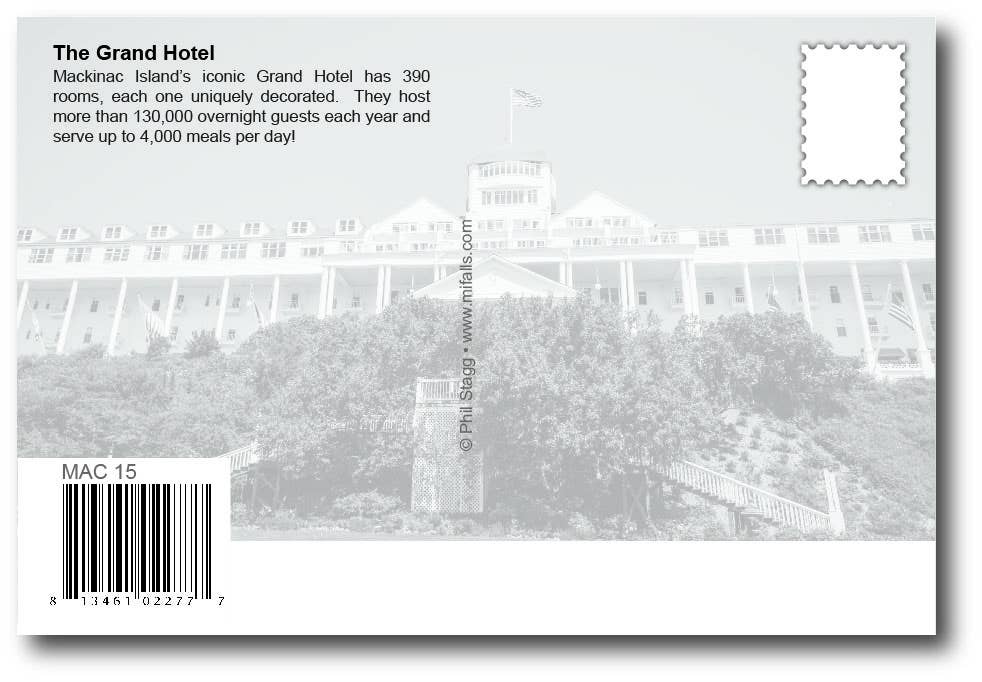 Image of GRAND HOTEL FOUNTAIN - Michigan Postcard