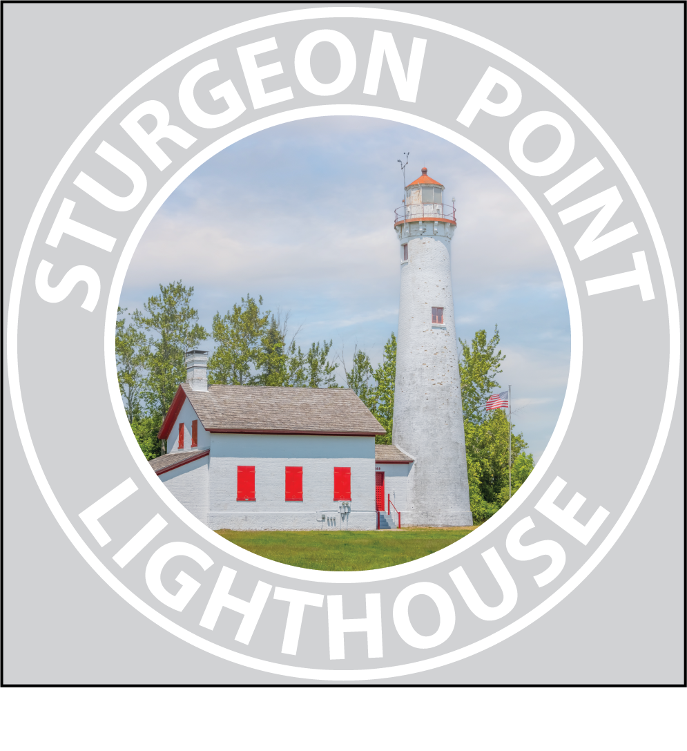 STURGEON POINT LIGHTHOUSE Sticker - 3 1/4" Round