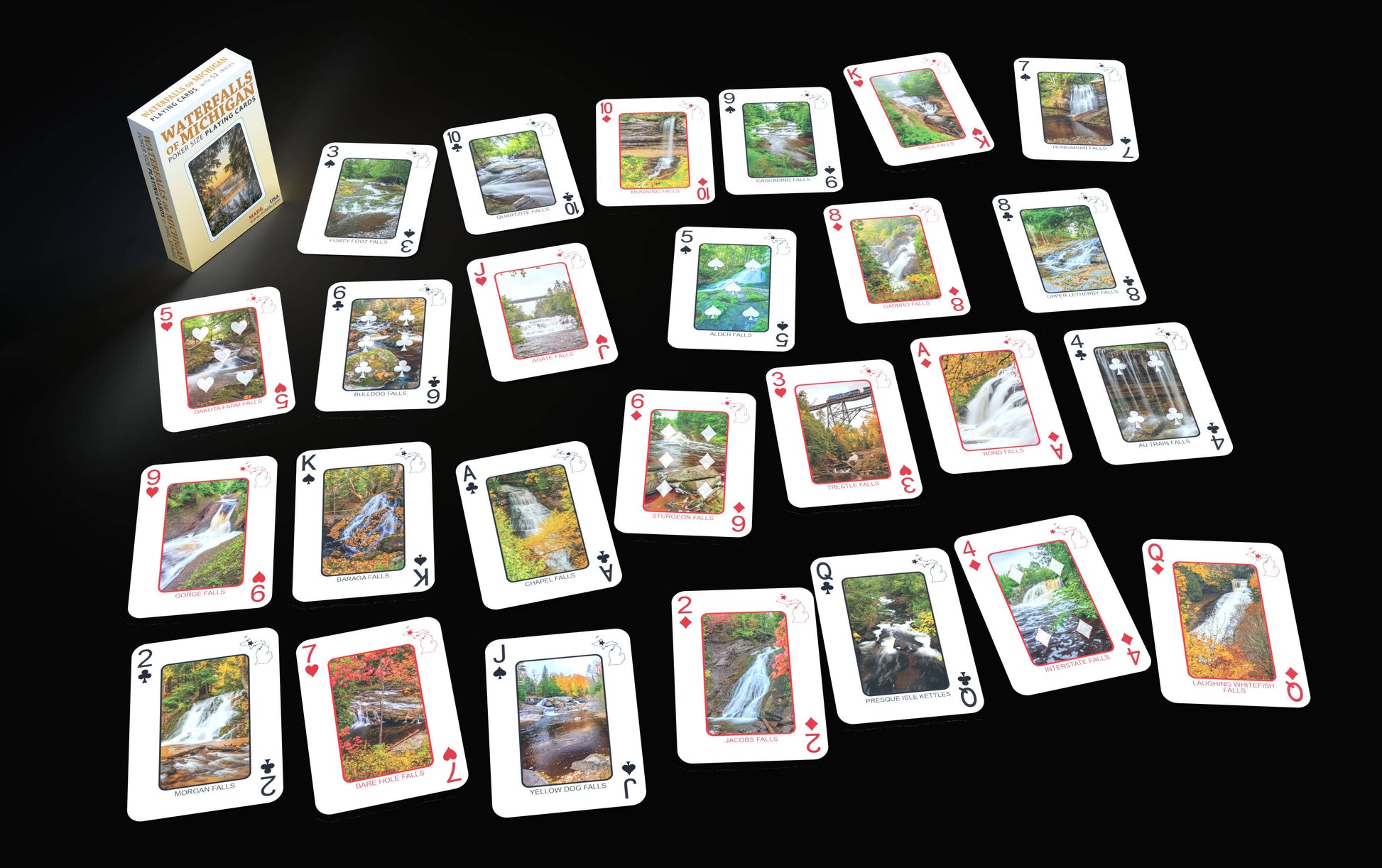 WATERFALLS OF MICHIGAN - Playing Cards - Euchre Friendly