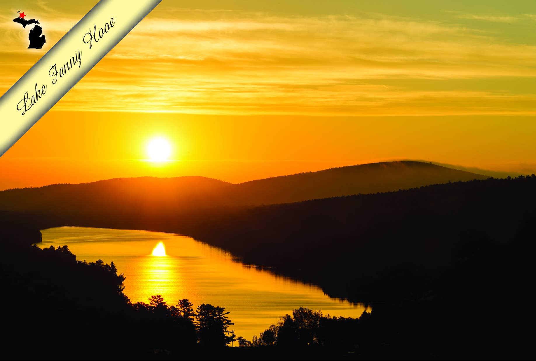 LAKE FANNY HOOE OVERLOOK - Michigan Postcard