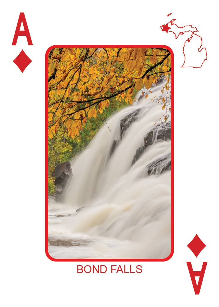 WATERFALLS OF MICHIGAN - Playing Cards - Euchre Friendly
