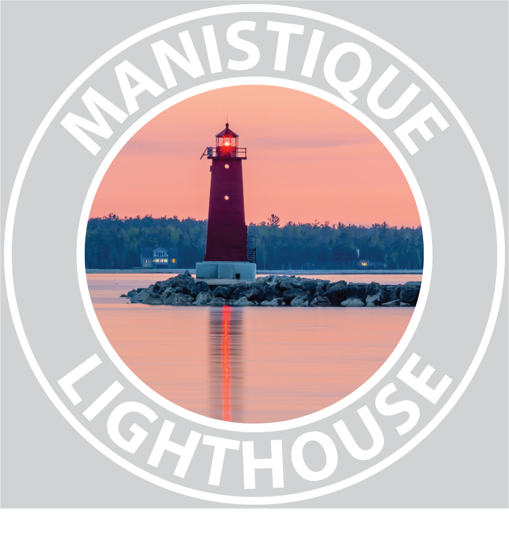 Image of MANISTIQUE LIGHTHOUSE Sticker - 3 1/4