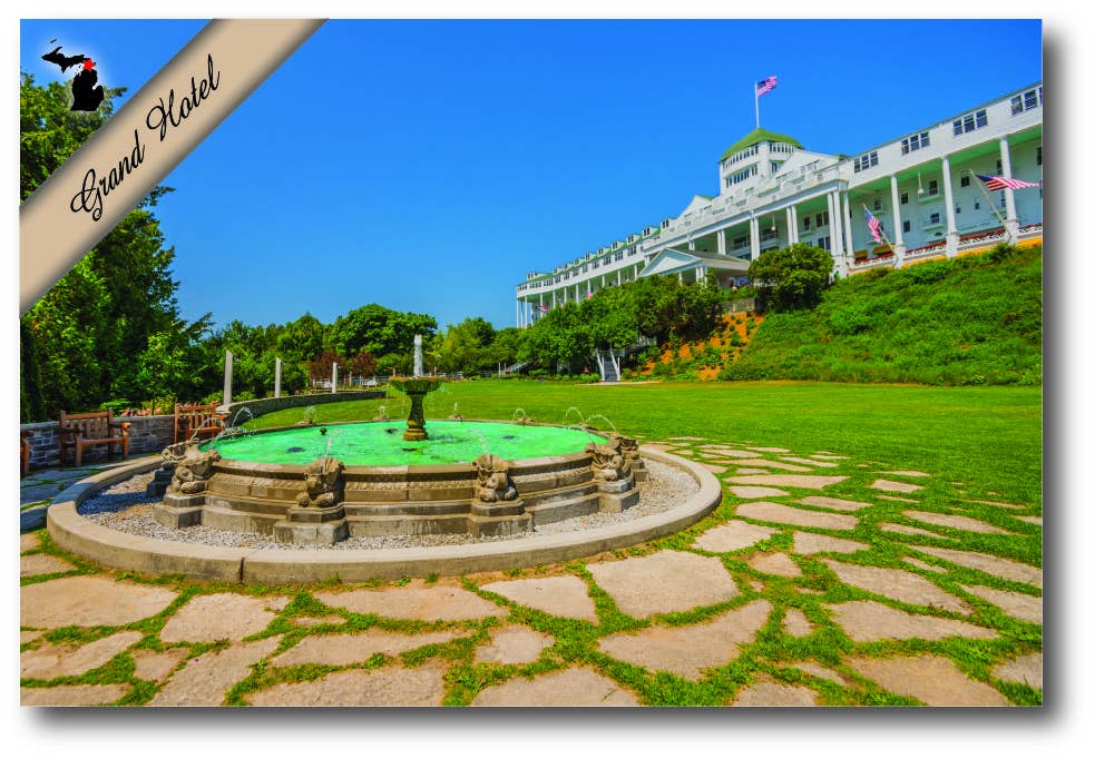 Image of GRAND HOTEL FOUNTAIN - Michigan Postcard