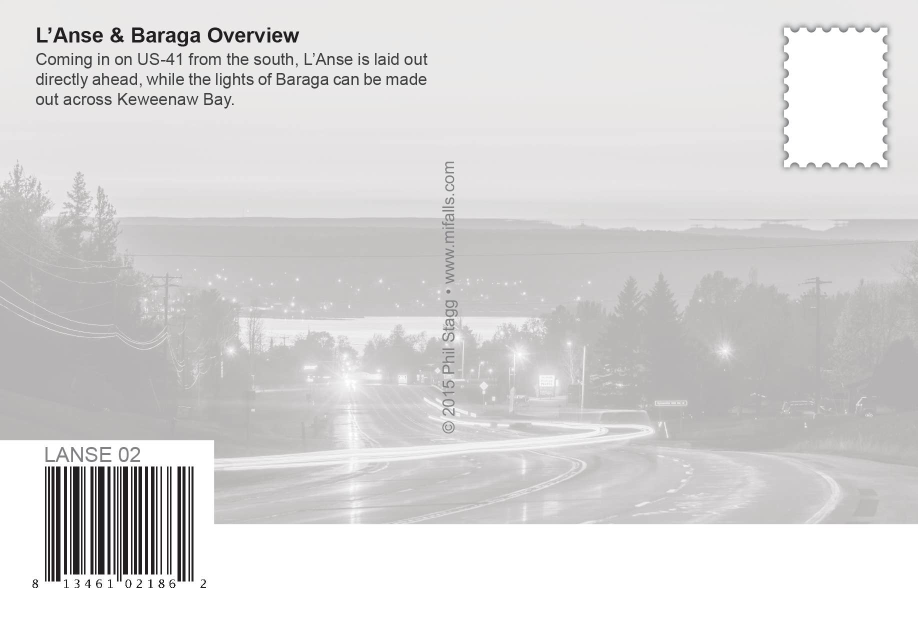 NIGHT IN LANSE/BARAGA - Michigan Postcard