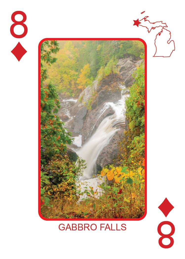 Image of WATERFALLS OF MICHIGAN - Playing Cards - Euchre Friendly