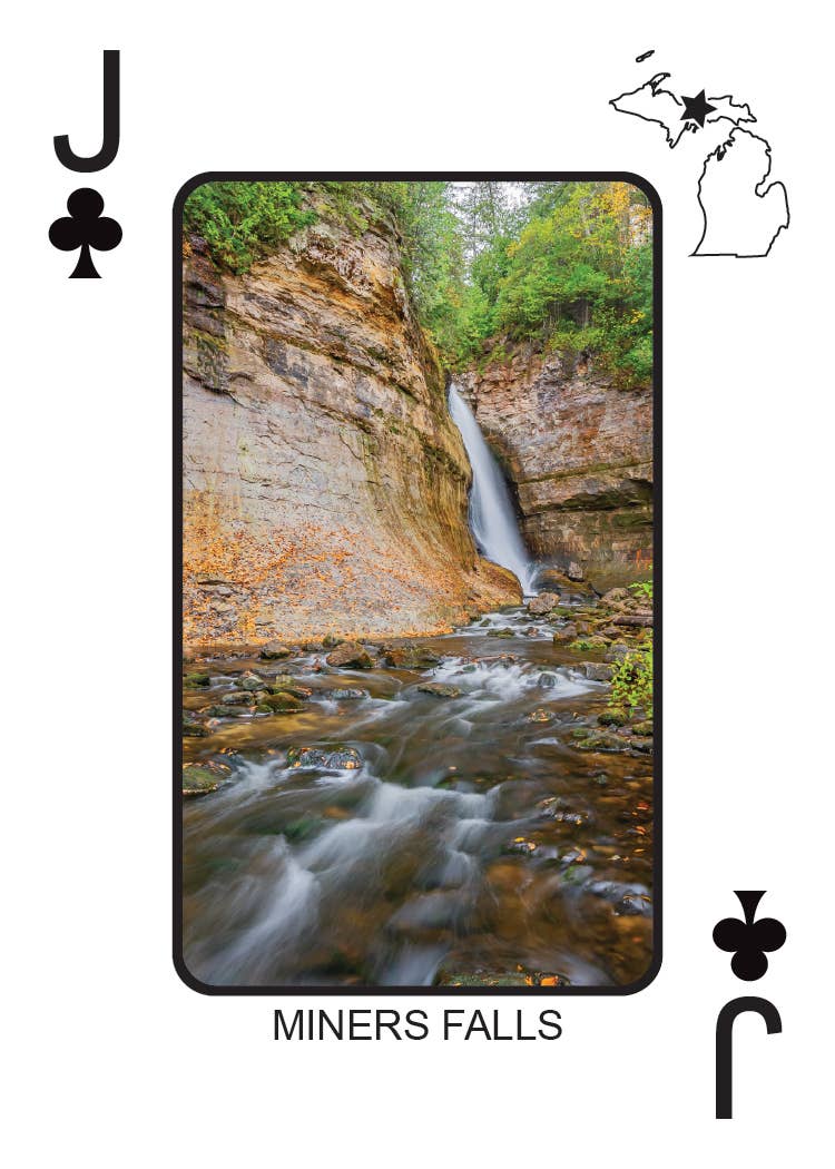 Image of WATERFALLS OF MICHIGAN - Playing Cards - Euchre Friendly