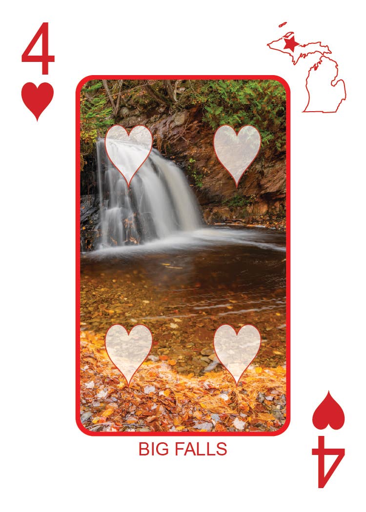 Image of WATERFALLS OF MICHIGAN - Playing Cards - Euchre Friendly