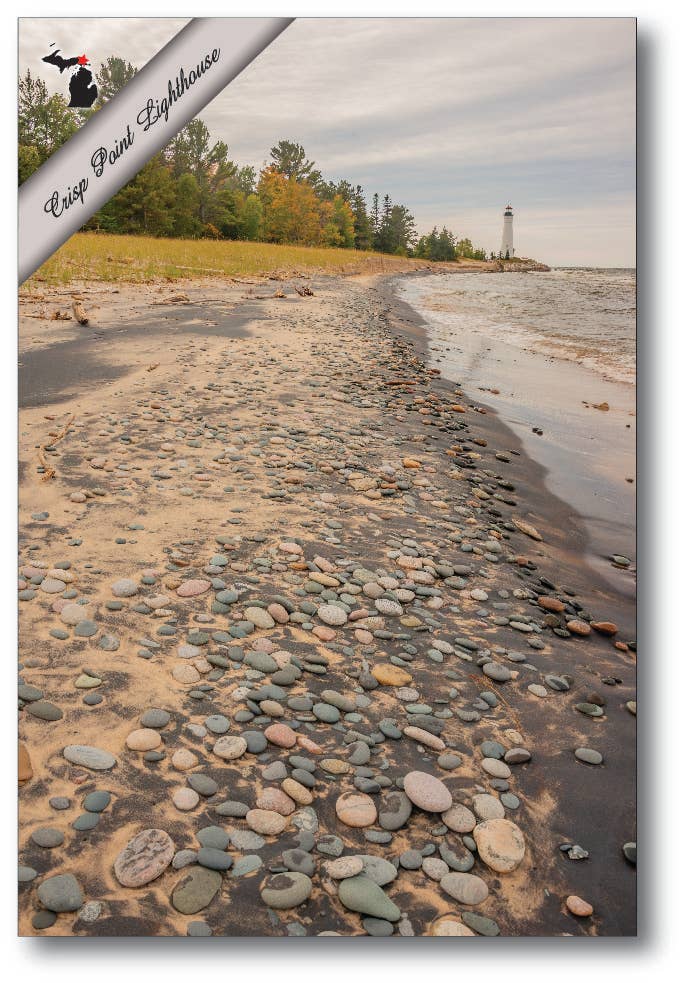 Image of CRISP POINT LIGHTHOUSE - ROCKY BEACH