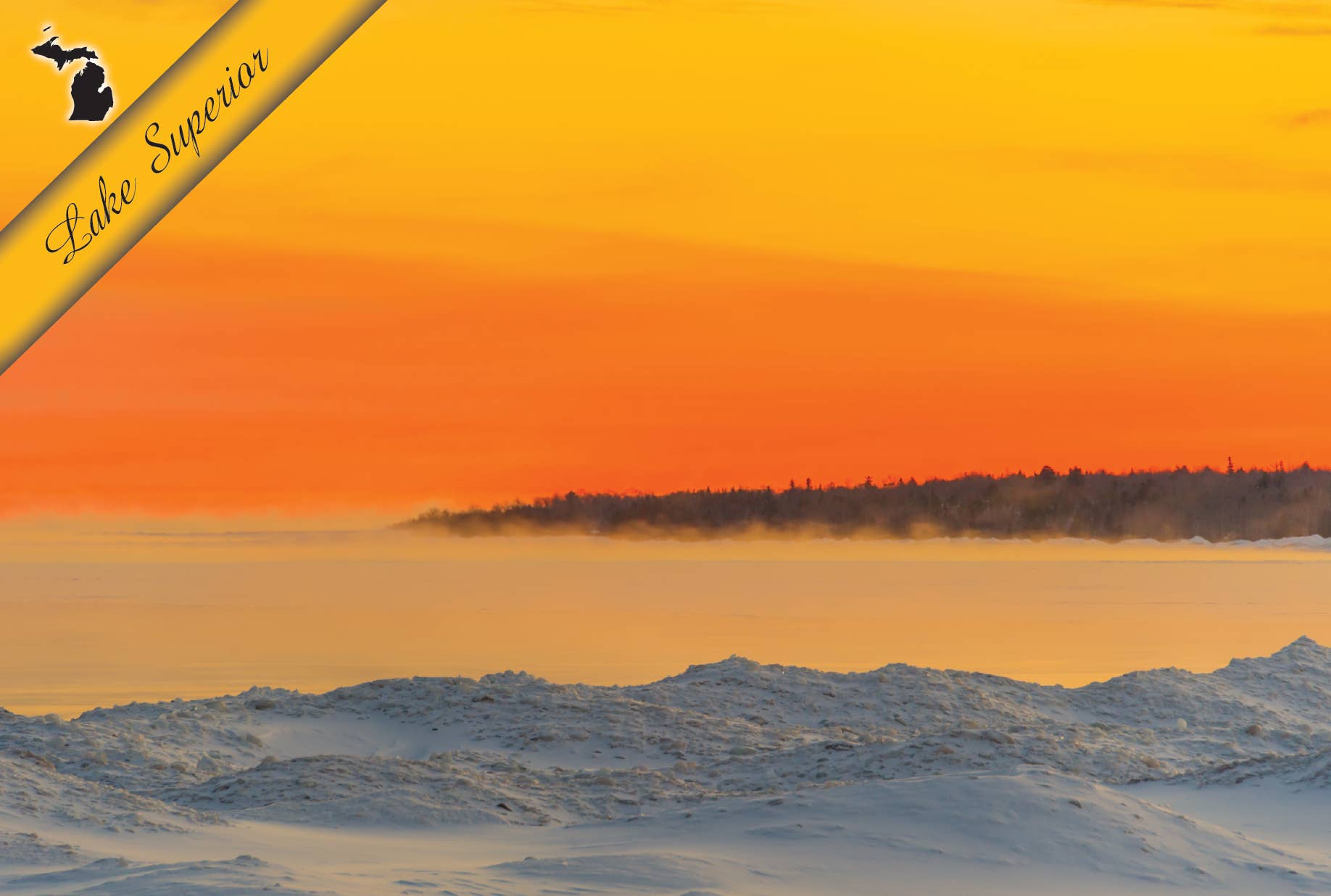 Image of LAKE SUPERIOR SUNRISE - Michigan Postcard