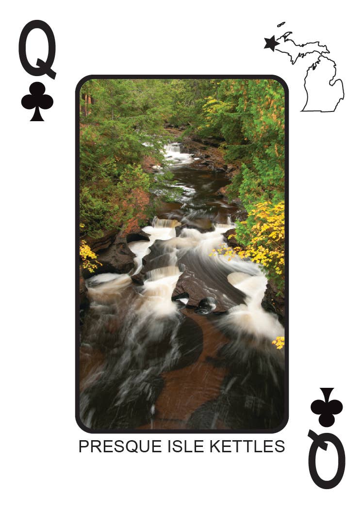 Image of WATERFALLS OF MICHIGAN - Playing Cards - Euchre Friendly