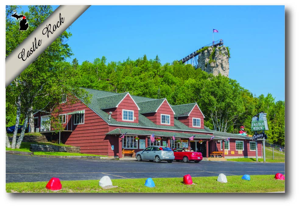 CASTLE ROCK - Michigan Postcard - Lookout View