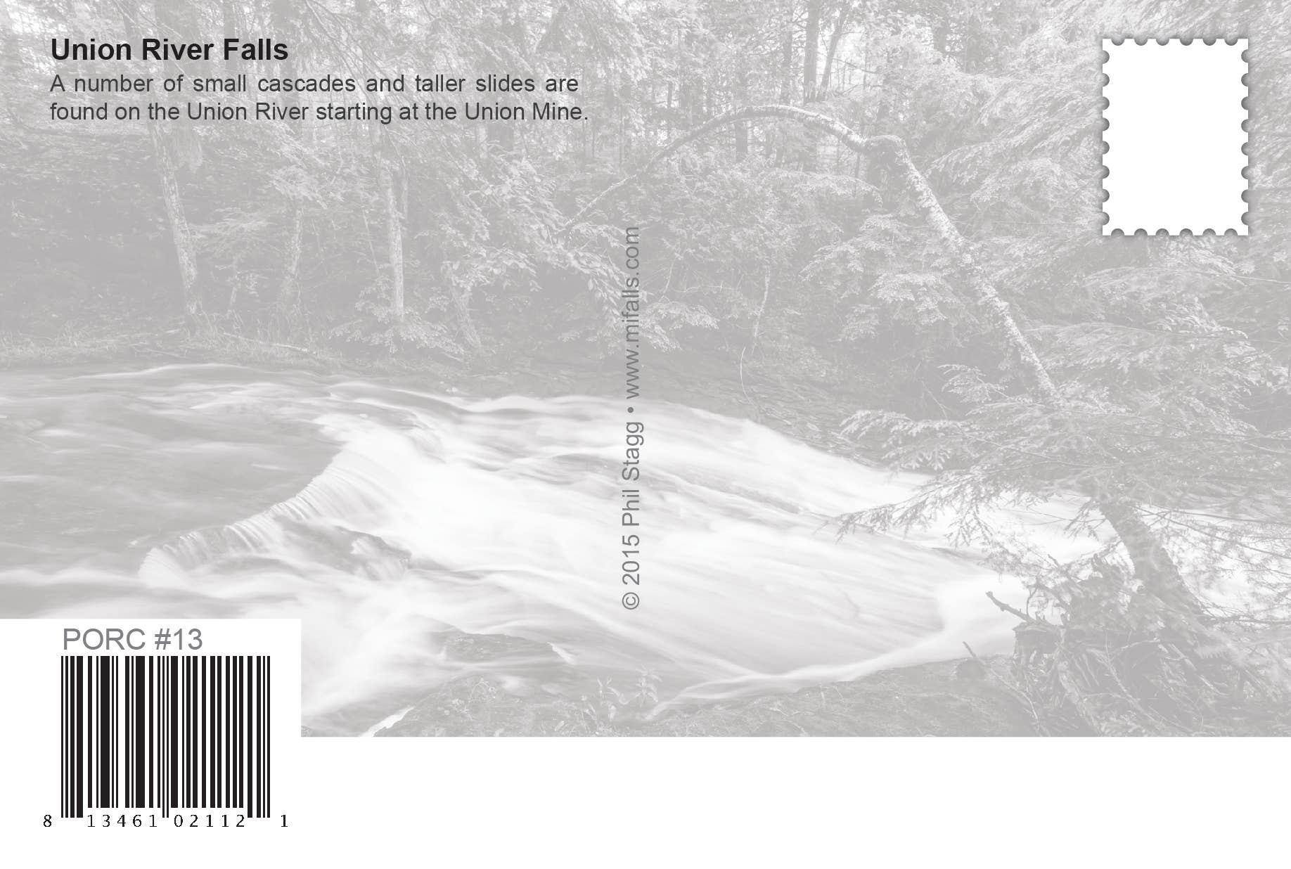 Image of UNION RIVER FALLS - EARLY AUTUMN - Michigan Postcard