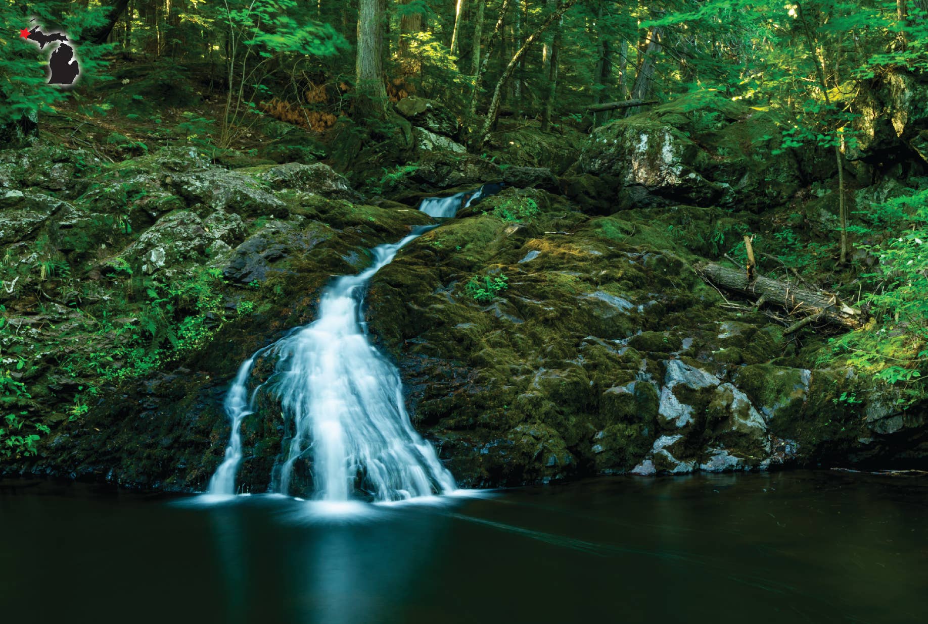 TRAP FALLS - Michigan Postcard