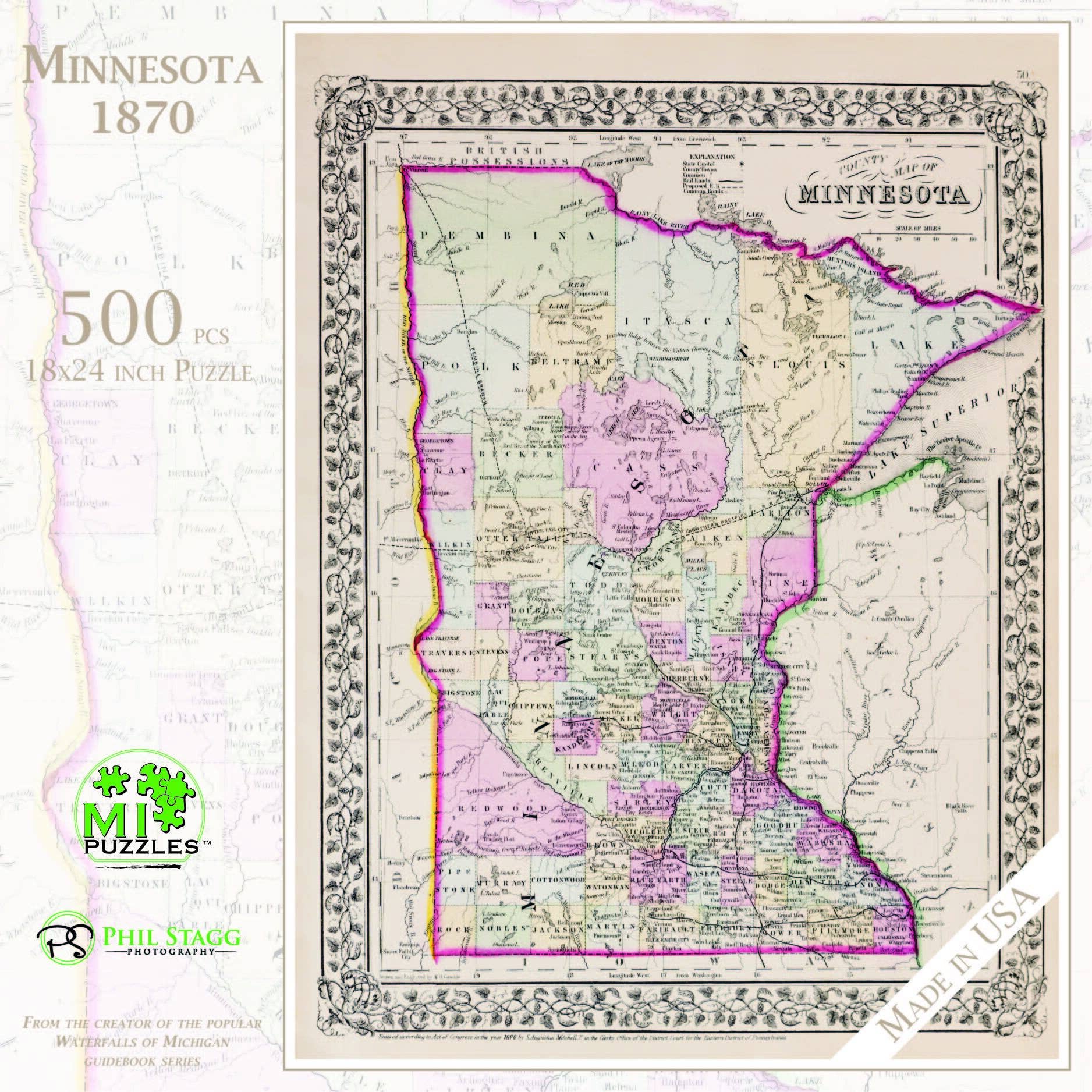 Minnesota - 1870 - 500 Piece Puzzle
