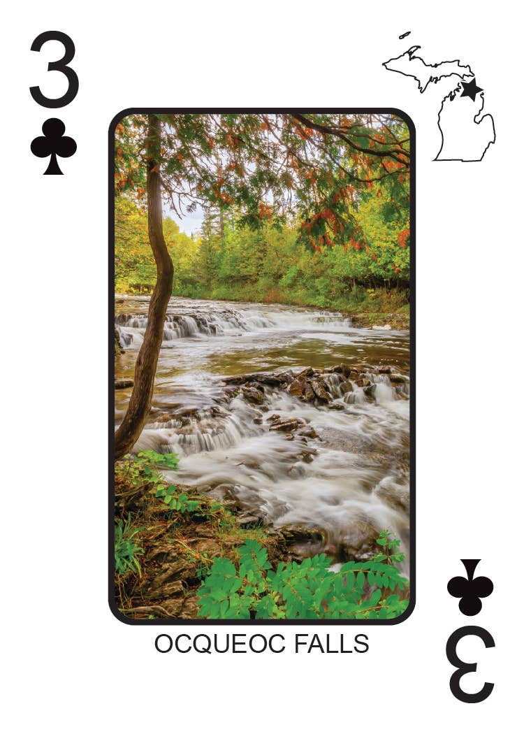 Image of WATERFALLS OF MICHIGAN - Playing Cards - Euchre Friendly