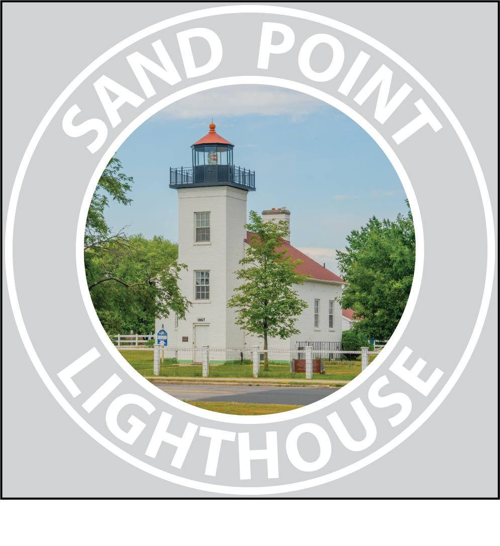 Image of SAND POINT LIGHTHOUSE Sticker - 3 1/4