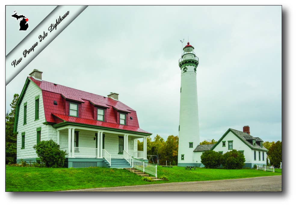 NEW PRESQUE ISLE LIGHTHOUSE - Michigan Postcard