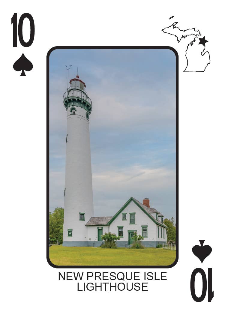 Image of LIGHTHOUSES OF MICHIGAN - Playing Cards - Euchre Friendly