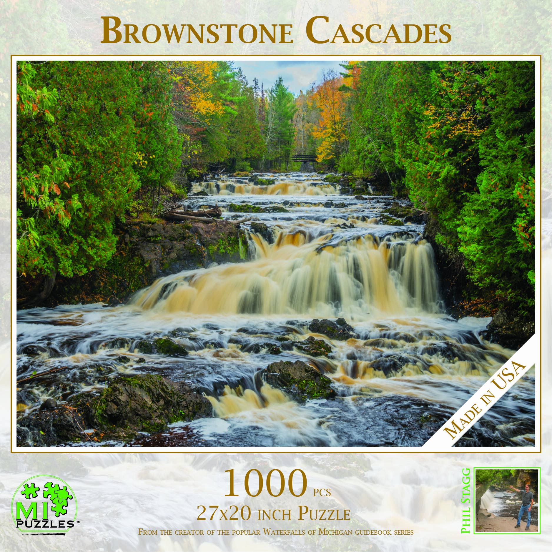 Image of Brownstone Cascades Copper Falls - 1000 Pc Wisconsin Puzzle