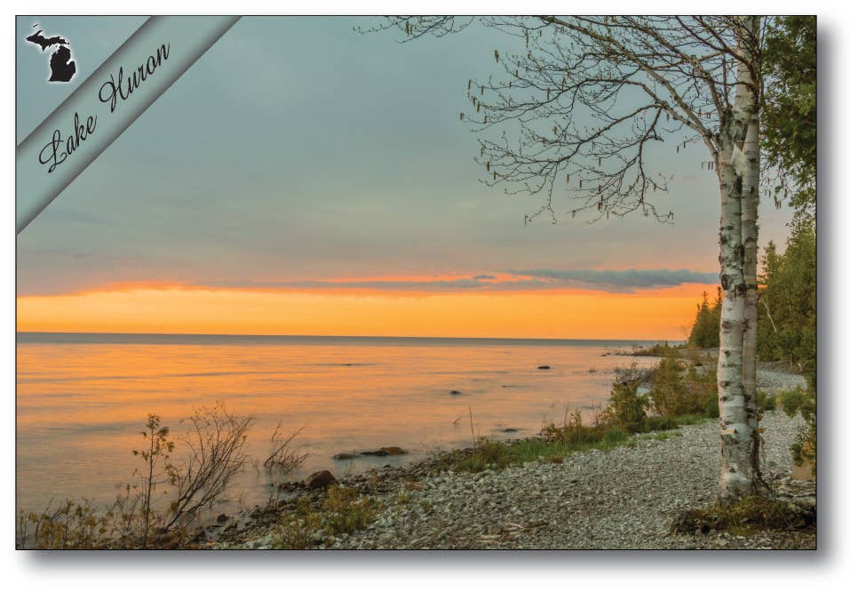 LAKE HURON - SUNRISE - Michigan Postcard
