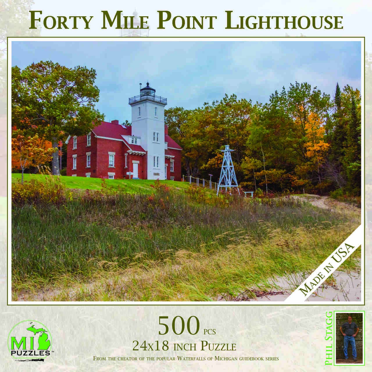 Forty Mile Point Lighthouse - 500 Piece Michigan Puzzle