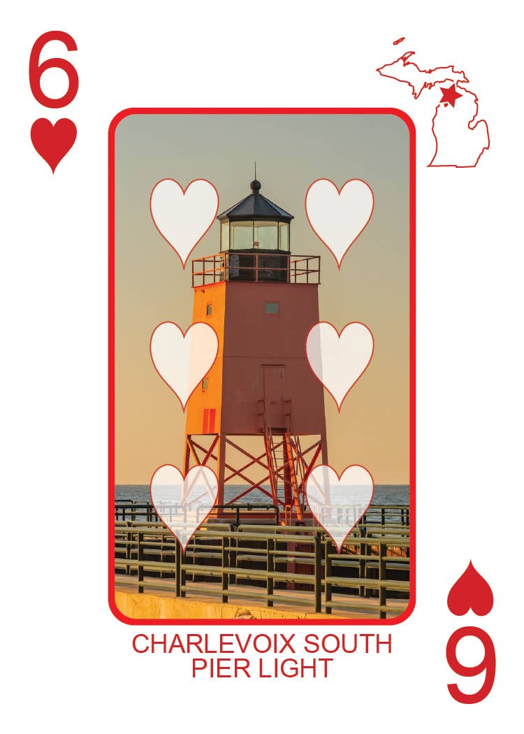 Image of LIGHTHOUSES OF MICHIGAN - Playing Cards - Euchre Friendly