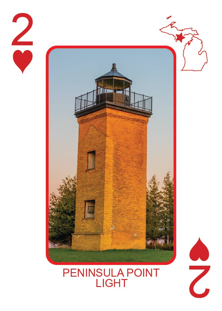 Image of LIGHTHOUSES OF MICHIGAN - Playing Cards - Euchre Friendly