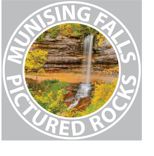 MUNISING FALLS Sticker - 3 1/4" Round
