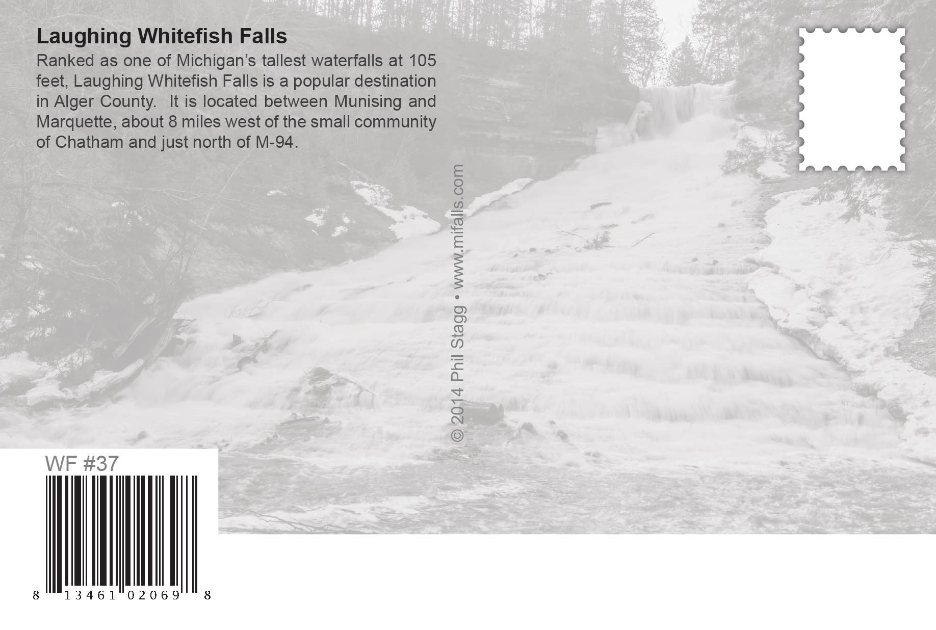 Image of Laughing Whitefish Falls Postcard - State Park Scene