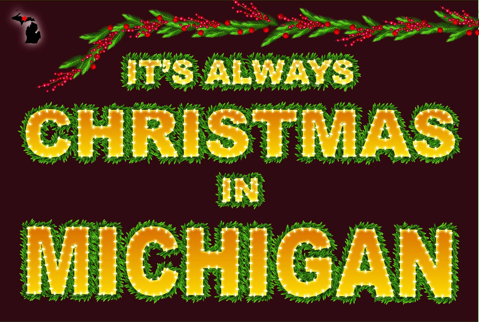 Image of It's Always Christmas in Michigan - Postcard