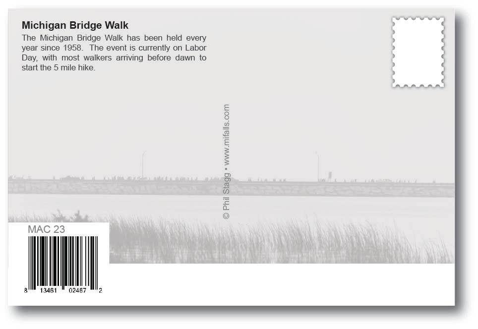 MACKINAC BRIDGE - BRIDGE WALK - Michigan Postcard