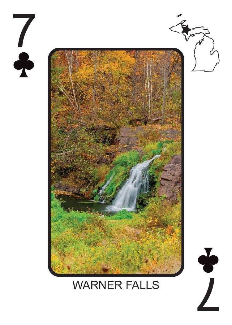 Image of WATERFALLS OF MICHIGAN - Playing Cards - Euchre Friendly