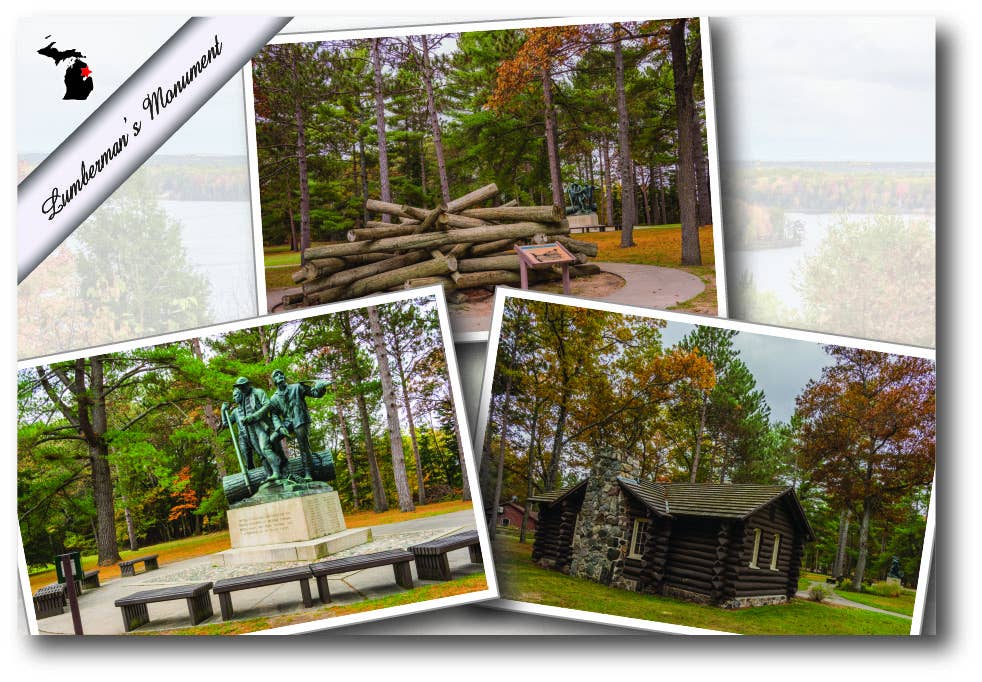 Image of LUMBERMEN'S MONUMENT - Michigan Postcard