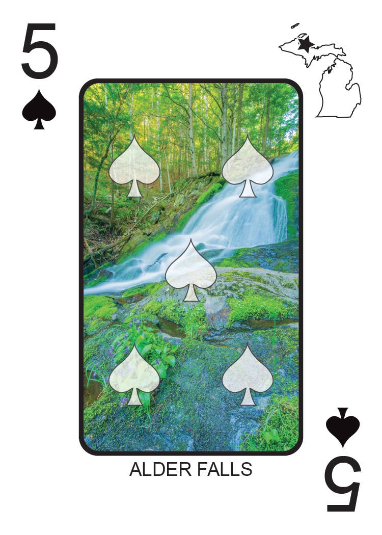 Image of WATERFALLS OF MICHIGAN - Playing Cards - Euchre Friendly