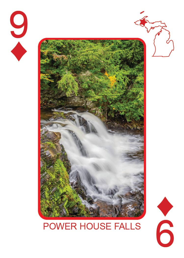 Image of WATERFALLS OF MICHIGAN - Playing Cards - Euchre Friendly