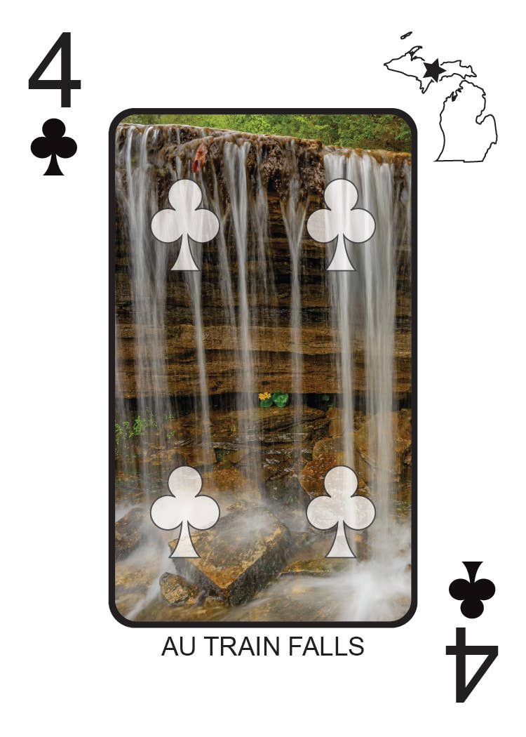 Image of WATERFALLS OF MICHIGAN - Playing Cards - Euchre Friendly