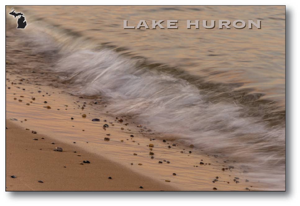 Image of LAKE HURON - STONES - Michigan Postcard