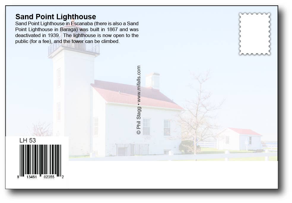 SAND POINT LIGHTHOUSE - Michigan Postcard