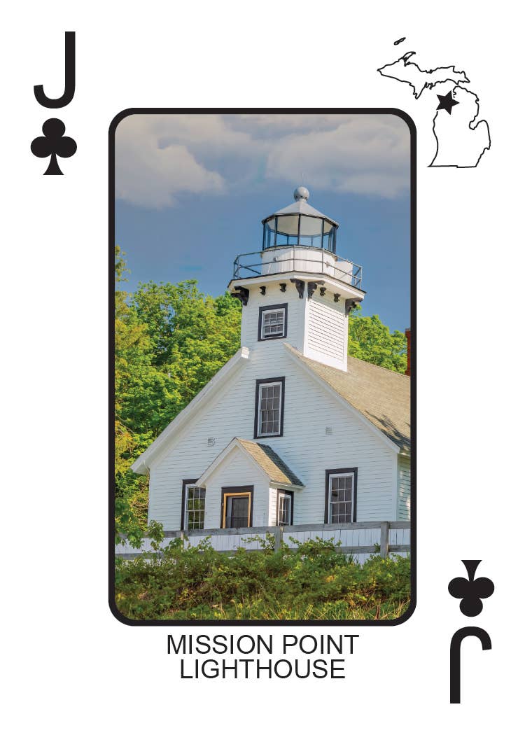 Image of LIGHTHOUSES OF MICHIGAN - Playing Cards - Euchre Friendly