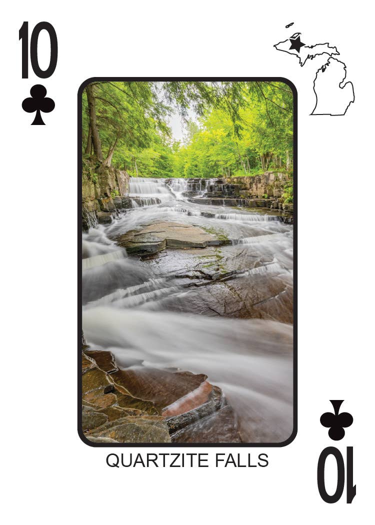 Image of WATERFALLS OF MICHIGAN - Playing Cards - Euchre Friendly