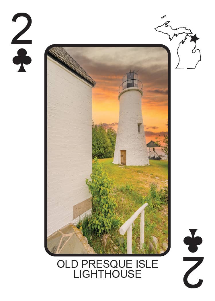 Image of LIGHTHOUSES OF MICHIGAN - Playing Cards - Euchre Friendly