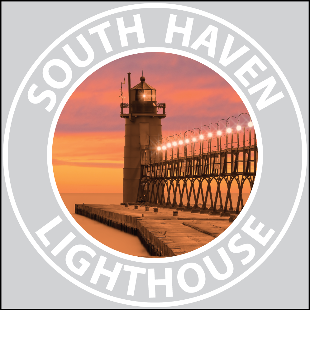 SOUTH HAVEN LIGHTHOUSE Sticker - 3 1/4" Round