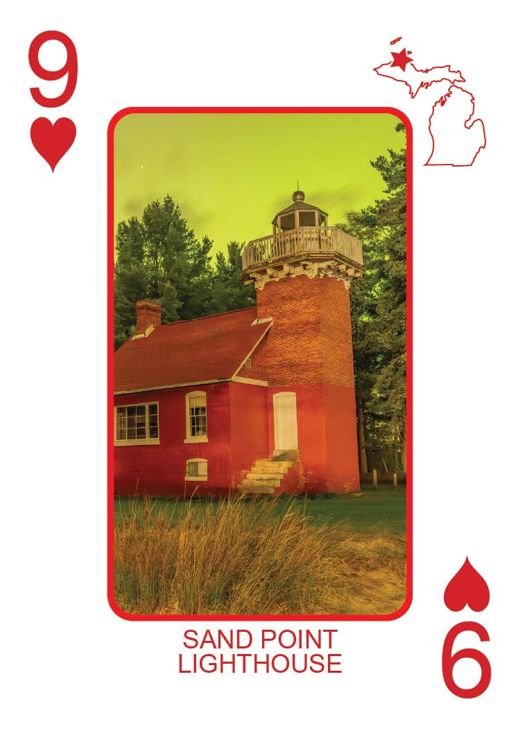 Image of LIGHTHOUSES OF MICHIGAN - Playing Cards - Euchre Friendly